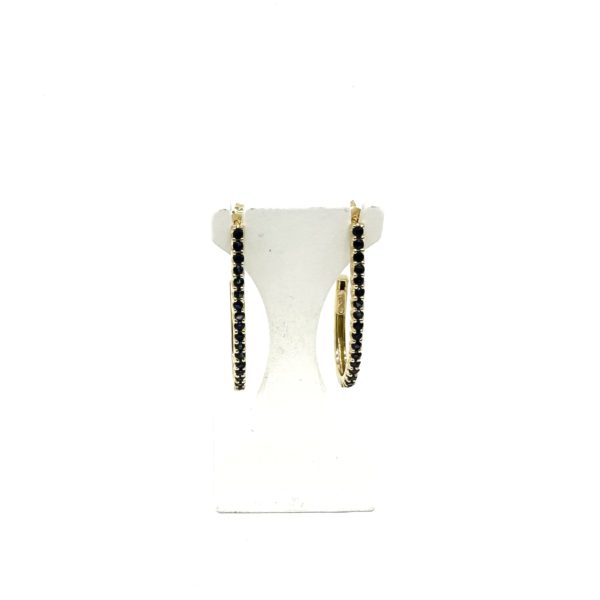 Boucles d'oreilles demi créoles or jaune et saphirs