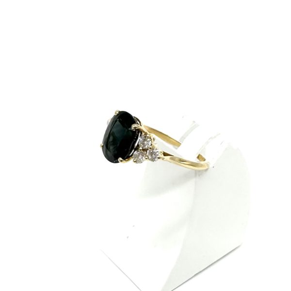 Bague or jaune, saphir et diamants – Image 4