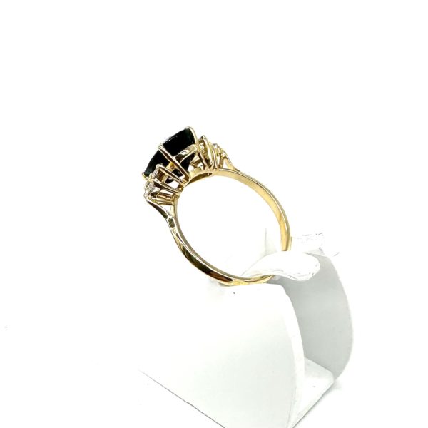 Bague or jaune, saphir et diamants – Image 5