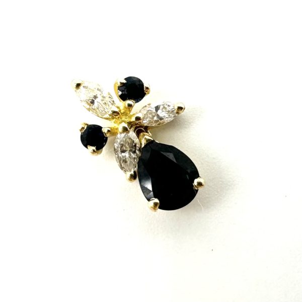 bijou occasion or jaune 750 millièmes 18 carats bijouterie frot guilde pendentif saphir diamant