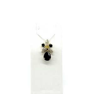 bijou occasion or jaune 750 millièmes 18 carats bijouterie frot guilde pendentif saphir diamant