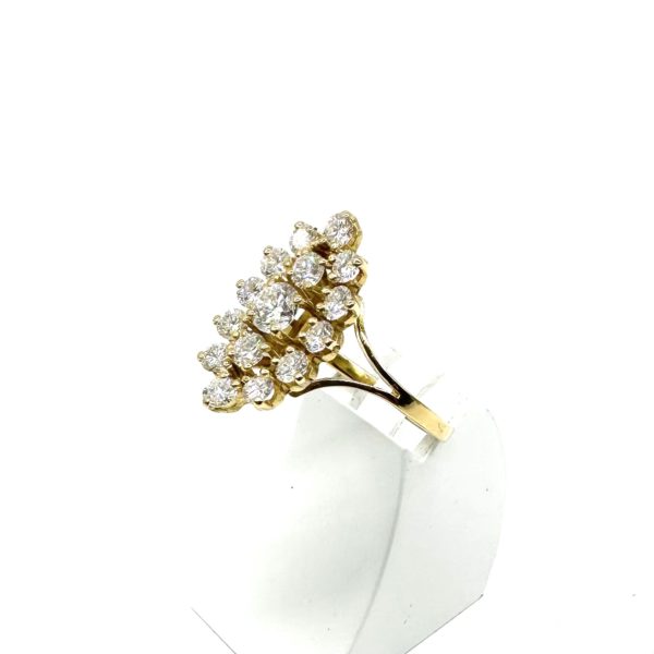 Bague marquise or jaune et diamants – Image 4