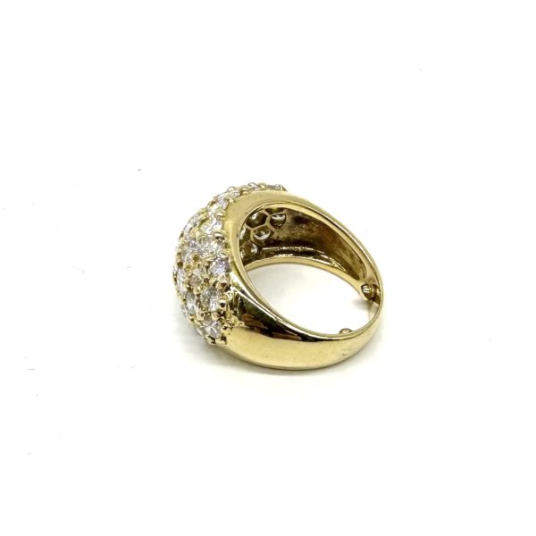 Bague jonc volume or jaune et pavage diamants – Image 5