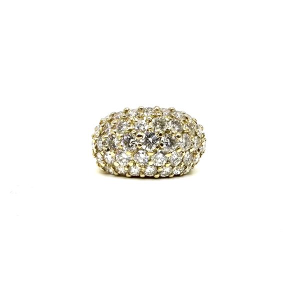 Bague jonc volume or jaune et pavage diamants – Image 3