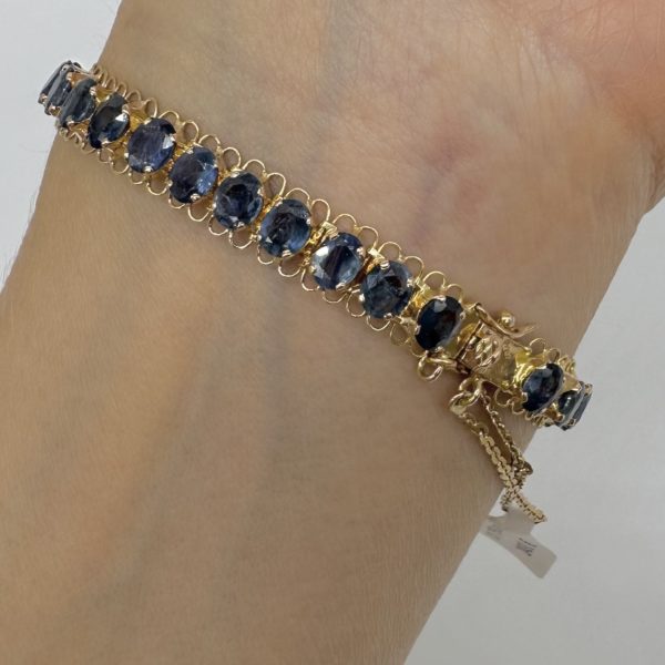 Bracelet or jaune et saphirs – Image 4