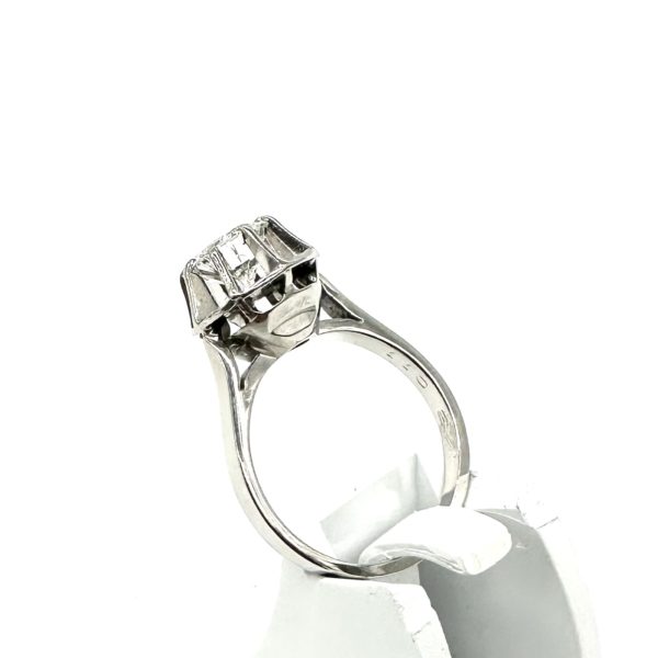 Bague solitaire or blanc, platine et diamant – Image 4