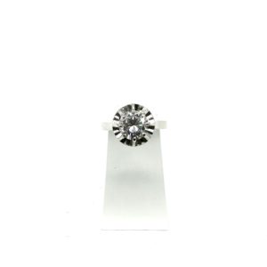 Bague solitaire or blanc, platine et diamant