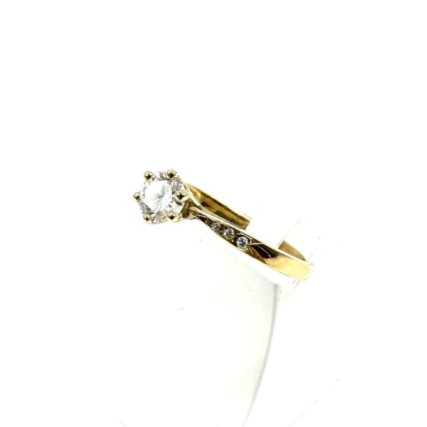 bijou occasion or jaune 750 millièmes 18 carats bijouterie frot guilde bague solitaire accompagné diamant