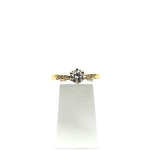 bijou occasion or jaune 750 millièmes 18 carats bijouterie frot guilde bague solitaire accompagné diamant