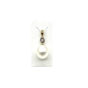 bijou occasion or bicolore jaune blanc 750 millièmes 18 carats bijouterie frot guilde pendentif diamants perle culture