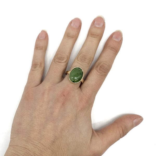 bijou occasion or jaune 750 millièmes 18 carats bijouterie frot jade néphrite bague