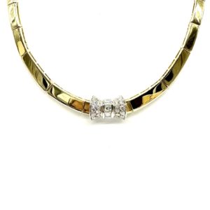 bijou occasion or jaune 750 millièmes 18 carats bijouterie frot collier pavage diamants guilde