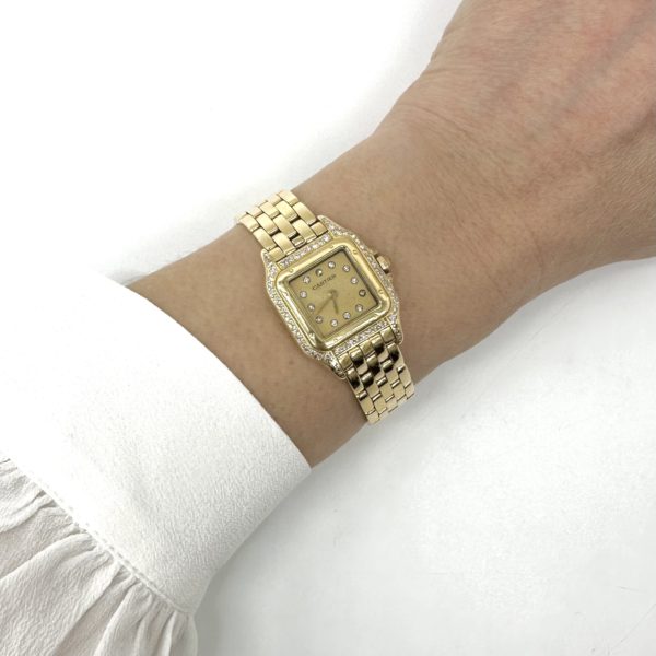 bijou occasion or jaune 750 millièmes 18 carats bijouterie frot guilde montre diamants femme panthère cartier