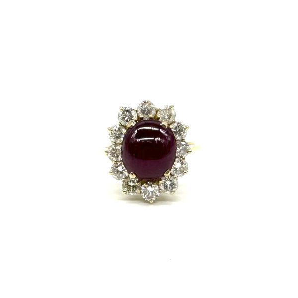 Bague or jaune rubis et diamants – Image 3