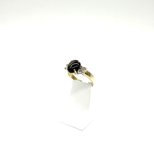 bijou occasion bijouterie frot guilde bague or jaune saphir noir étoilé diamants