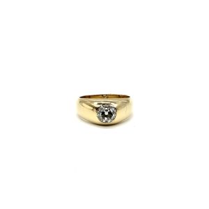 Bague jonc or jaune et diamant