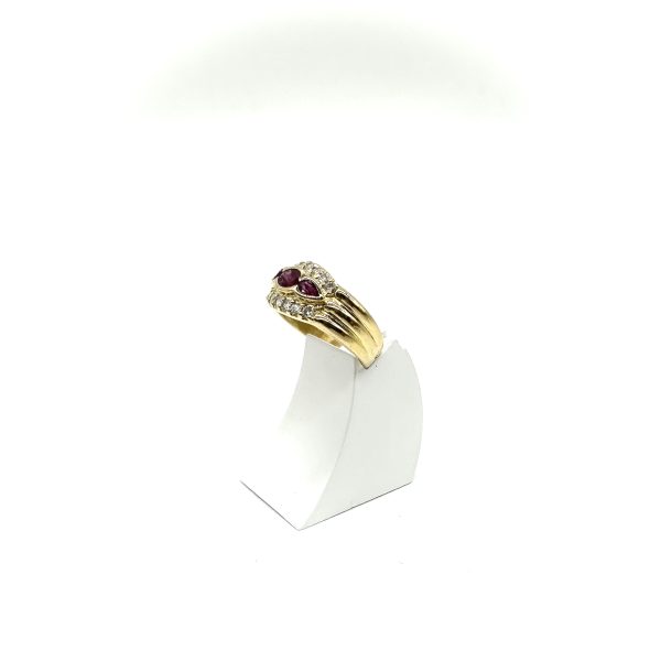 bijou occasion bijouterie frot guilde or 750 jaune bague diamants rubis