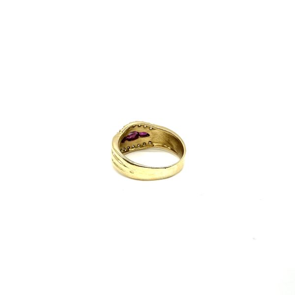 bijou occasion bijouterie frot guilde or 750 jaune bague diamants rubis