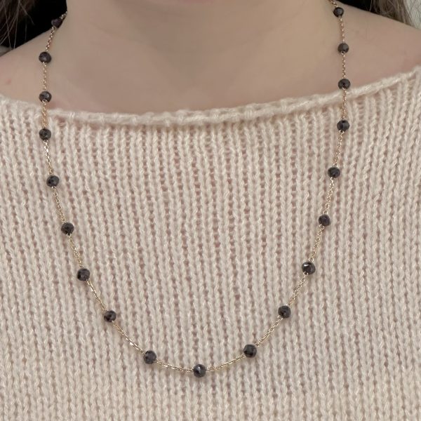 bijou occasion bijouterie frot guilde or 750 jaune collier grenats