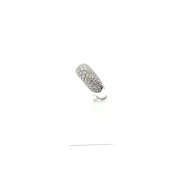 bijou occasion bijouterie frot guilde or 750 blanc bague jonc pavage diamants