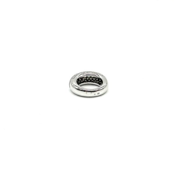 bijou occasion bijouterie frot guilde or 750 blanc bague jonc pavage diamants