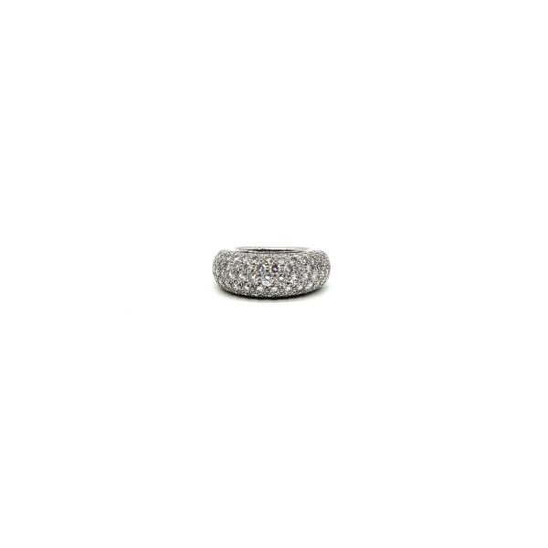 bijou occasion bijouterie frot guilde or 750 blanc bague jonc pavage diamants