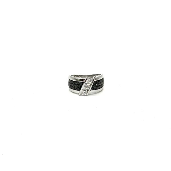 bijou occasion bijouterie frot guilde or 750 blanc diamant blanc noir trilogie