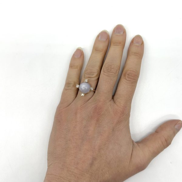 bijou occasion bijouterie frot guilde or jaune saphir cabochon étoilé blanc diamants