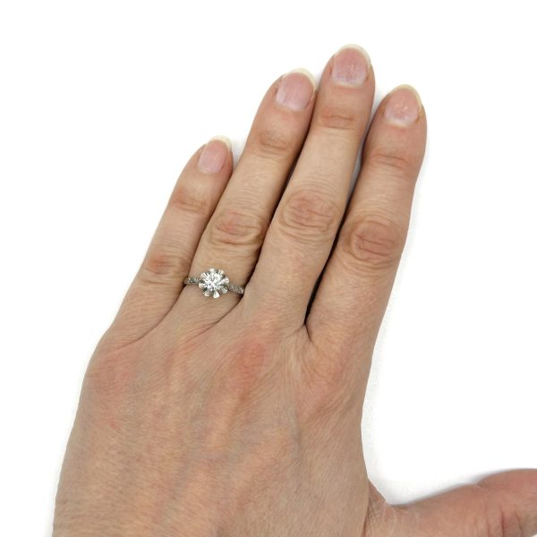 bijou occasion bijouterie frot guilde platine solitaire diamant accompagné
