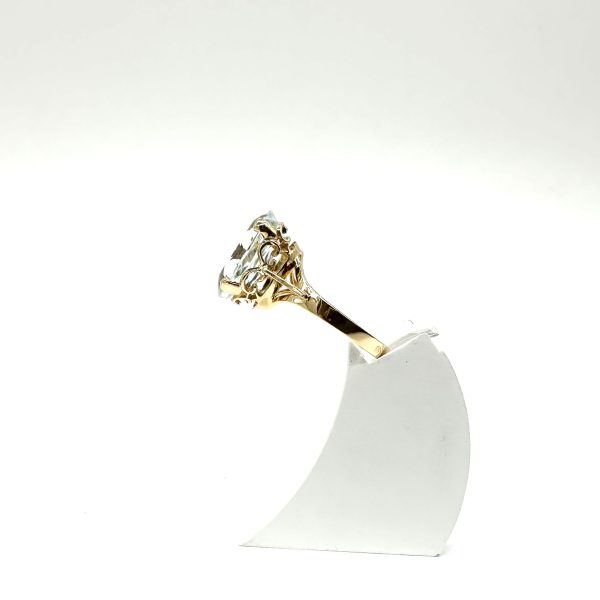 bijou occasion bijouterie frot guilde or 750 jaune bague aigue marine