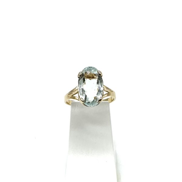 bijou occasion bijouterie frot guilde or 750 jaune bague aigue marine