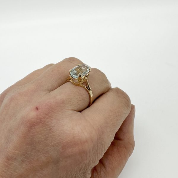 bijou occasion bijouterie frot guilde or 750 jaune bague aigue marine
