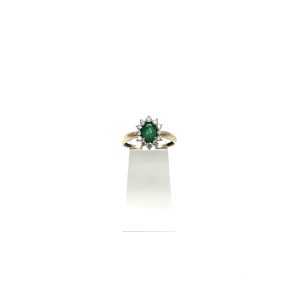 bijou occasion bijouterie frot guilde or 750 jaune émeraude diamants
