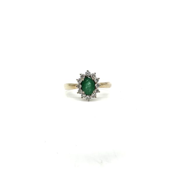 bijou occasion bijouterie frot guilde or 750 jaune émeraude diamants