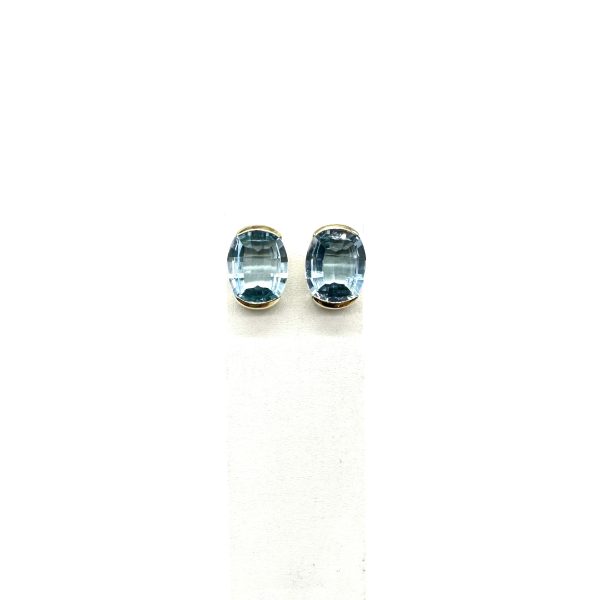 bijou occasion bijouterie frot guilde or 750 jaune topaze contemporaine boucles d oreilles
