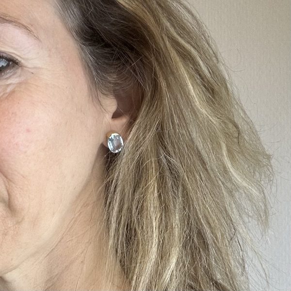 bijou occasion bijouterie frot guilde or 750 jaune topaze contemporaine boucles d oreilles
