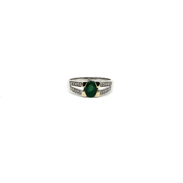 bijou occasion bijouterie frot guilde or 750 jaune émeraude diamants