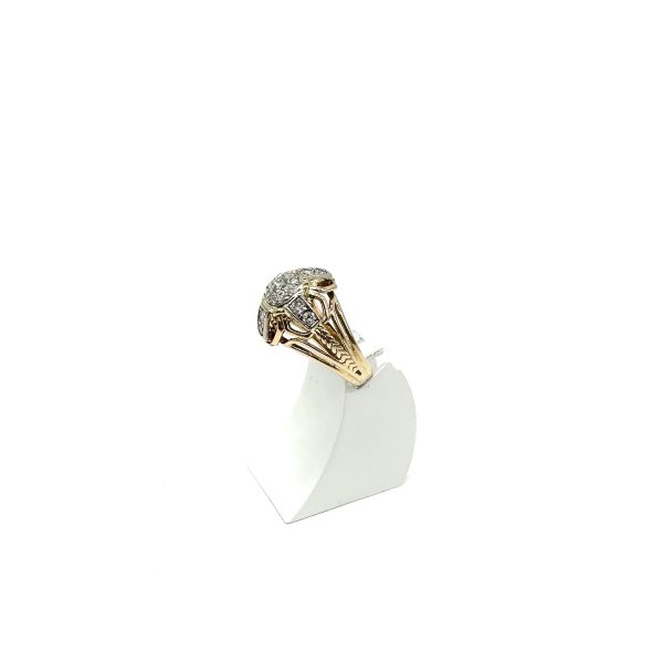 bijou occasion bijouterie frot guilde or 750 jaune platine bague dôme diamants