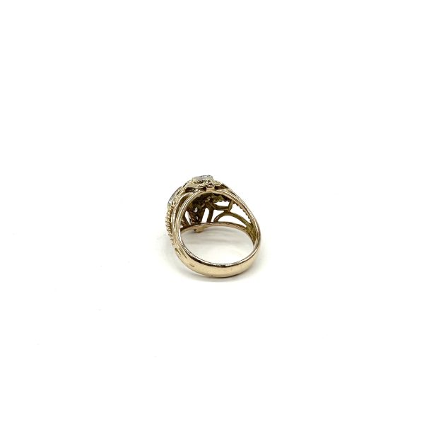bijou occasion bijouterie frot guilde or 750 jaune platine bague dôme diamants