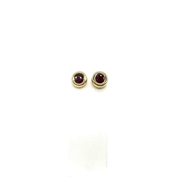 bijou occasion bijouterie frot guilde 18 carats 750 millièmes boucles oreilles or jaune rubis