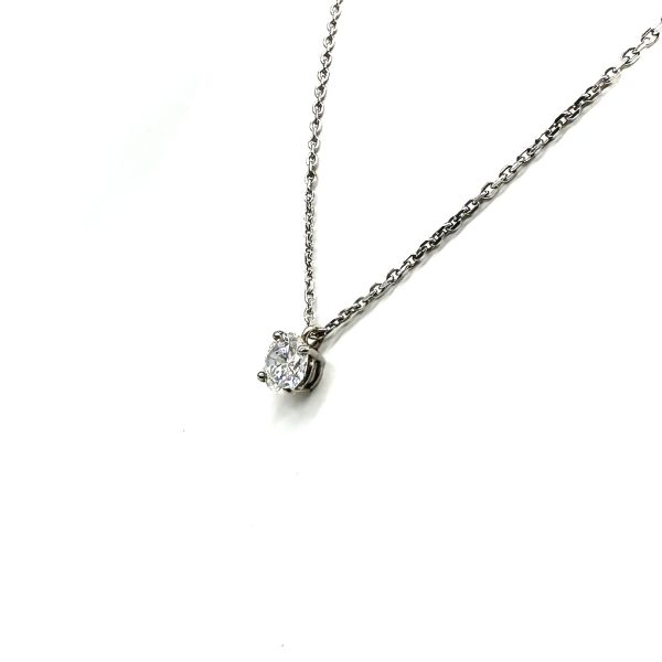 bijou occasion bijouterie frot guilde collier or blanc 750 18 carats collier solitaire diamant
