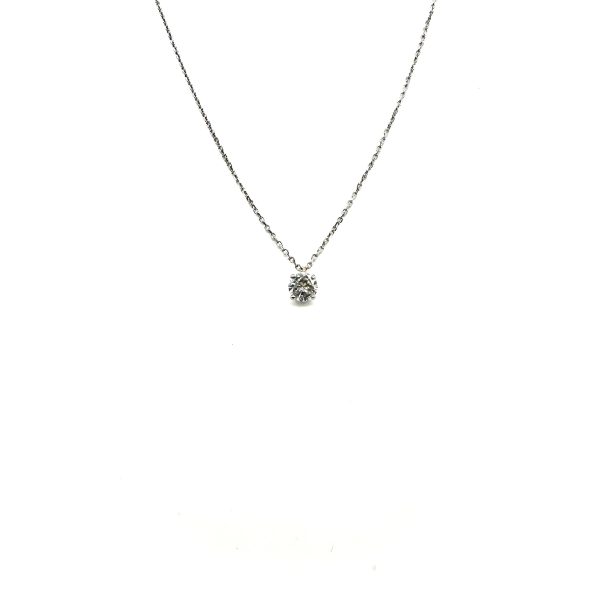 bijou occasion bijouterie frot guilde collier or blanc 750 18 carats collier solitaire diamant