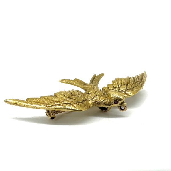 bijou occasion bijouterie frot guilde or jaune 750 18 carats broche hirondelle