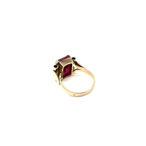 bijou occasion bijouterie frot guilde bague or jaune corindon synthétique