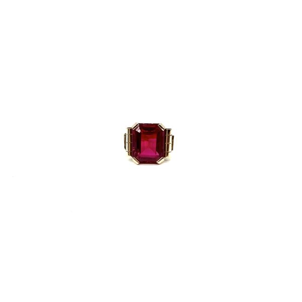 bijou occasion bijouterie frot guilde bague or jaune corindon synthétique