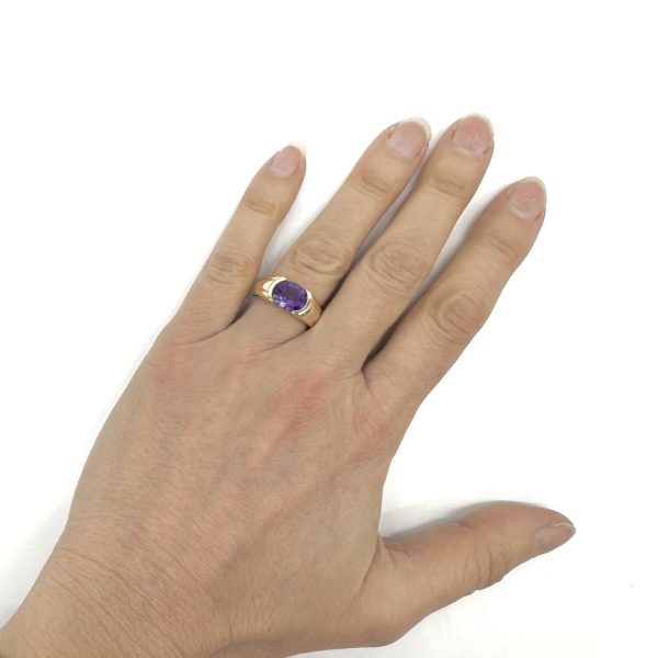bijou occasion bijouterie frot guilde bague or jaune améthyste jonc