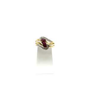 bijou occasion bijouterie frot guilde collier or jaune blanc 750 18 carats bague rubis diamants