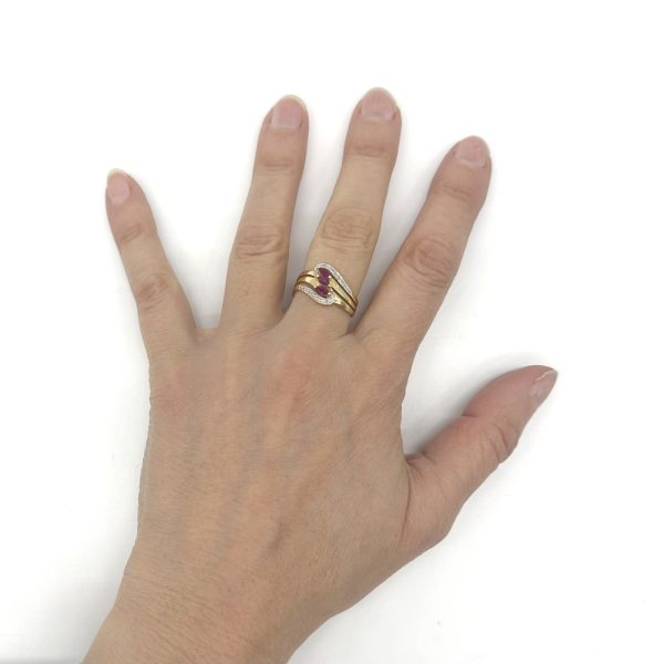 bijou occasion bijouterie frot guilde collier or jaune blanc 750 18 carats bague rubis diamants