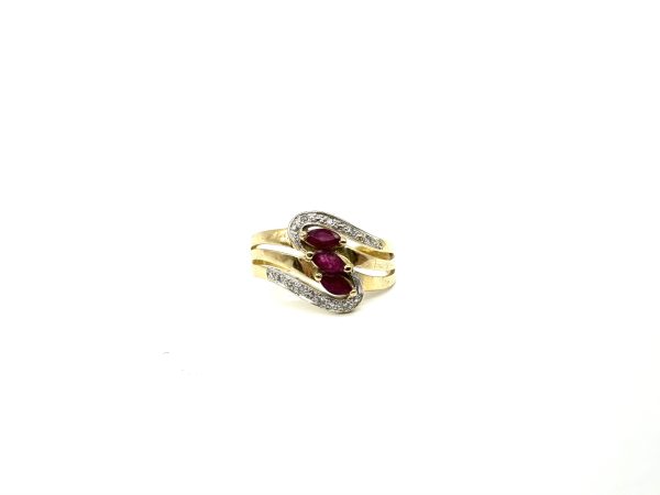 bijou occasion bijouterie frot guilde collier or jaune blanc 750 18 carats bague rubis diamants