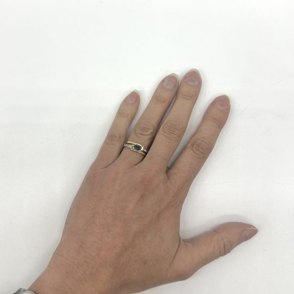 bijou occasion bijouterie frot guilde 18 carats 750 millièmes bague saphir diamants